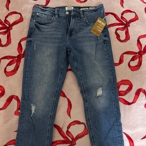 Kensie Vintage-Inspired Distressed Blue Boyfriend Jeans